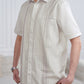 Stripe Men Shirt - Short Sleeve - Beige