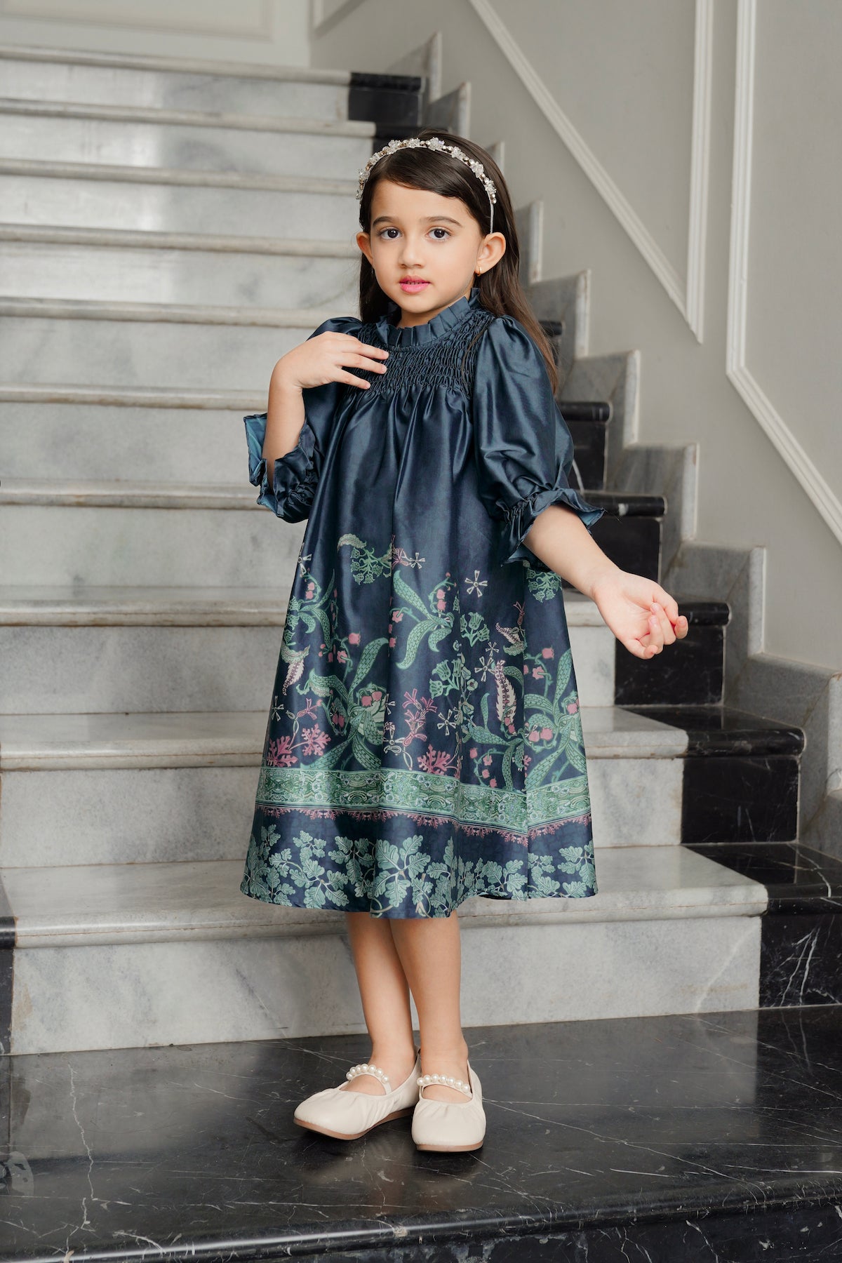 Serenity Soiree Smocked Dress - Midnight