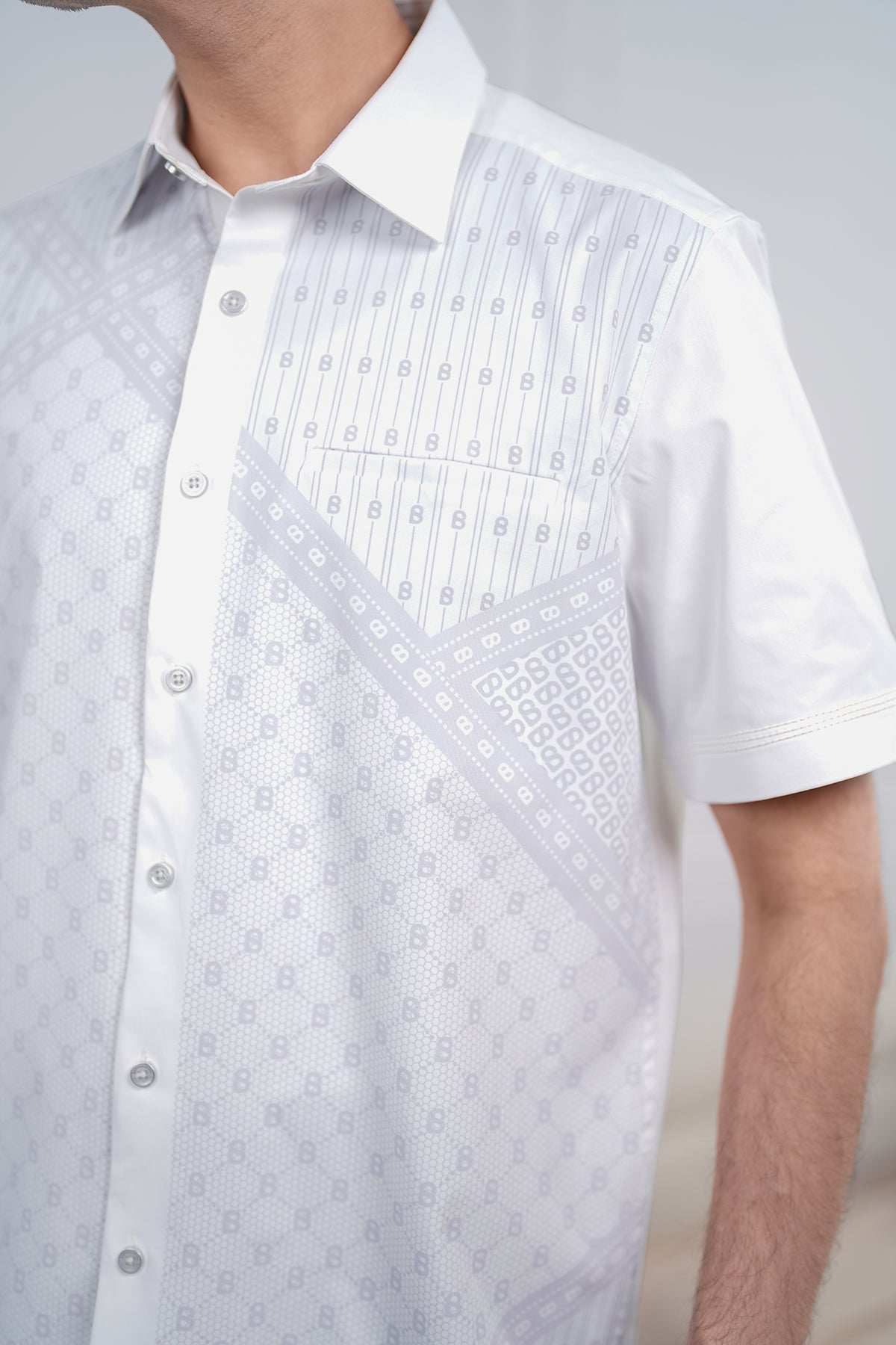 Crosswise Men Shirt - Short Sleeve - Off-White