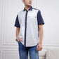 Mixture Men Shirt - Short Sleeve - Navy/Light Grey