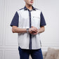 Mixture Men Shirt - Short Sleeve - Navy/Grey