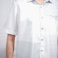 Patchwork Men Shirt - Short Sleeve - Off-White