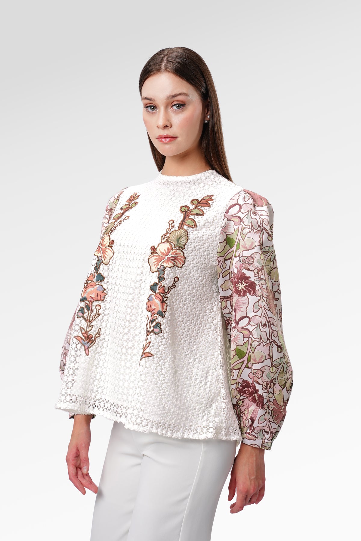 Liora Embroidery Blouse - White