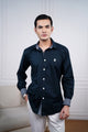 Signature Men Poplin Shirt Long Sleeve - Navy