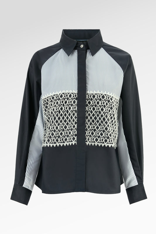 Dakota Embroidery Shirt - Navy