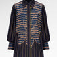 Delia Embroidery Shirt - Navy
