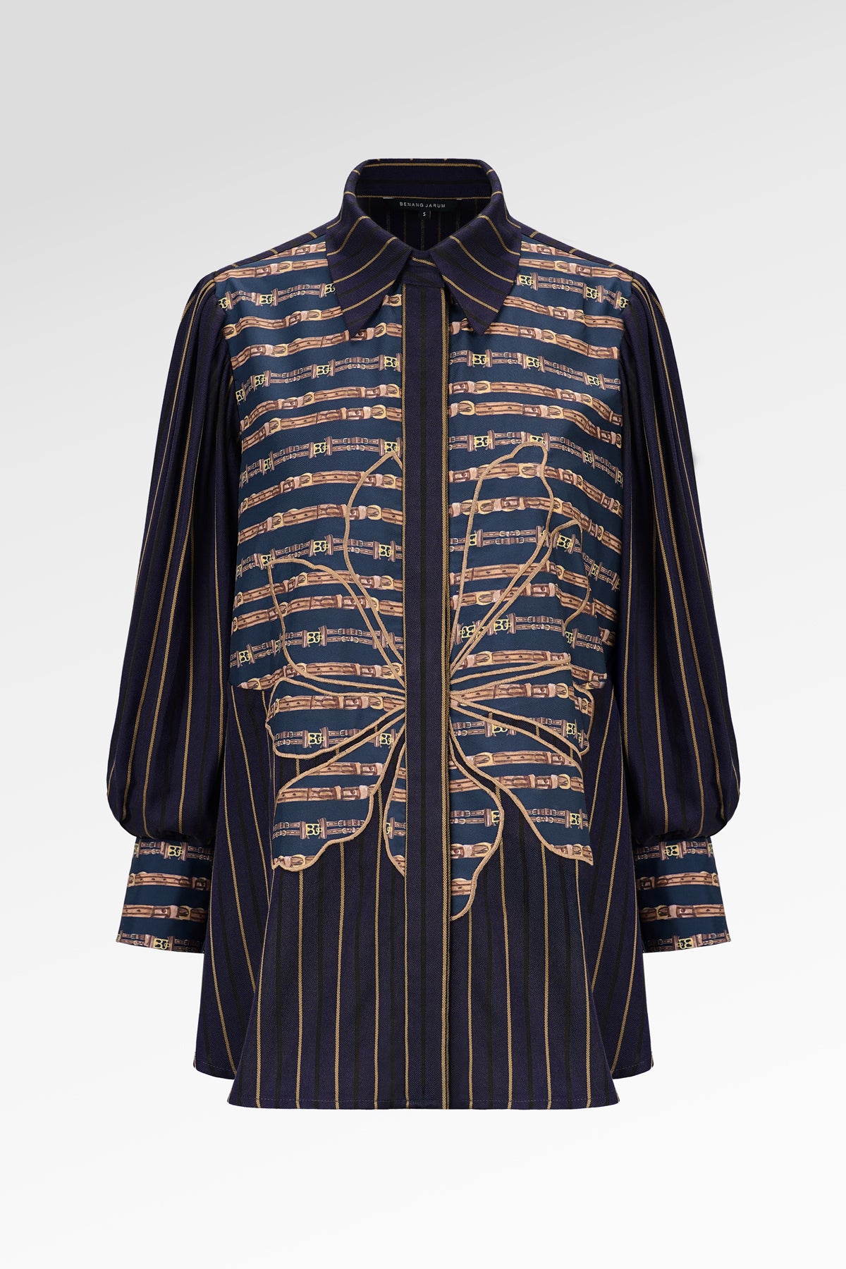 Delia Embroidery Shirt - Navy