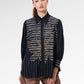 Delia Embroidery Shirt - Navy