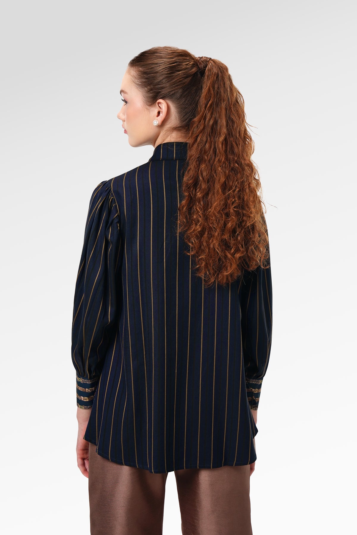 Delia Embroidery Shirt - Navy
