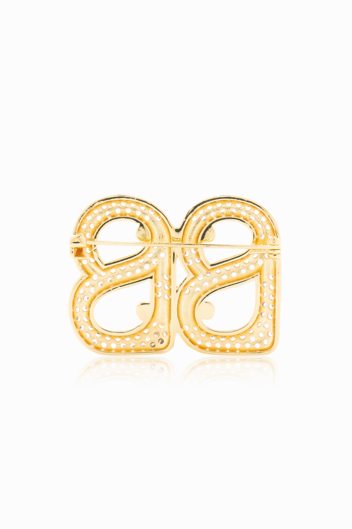 Deux Crystal Brooch - Gold