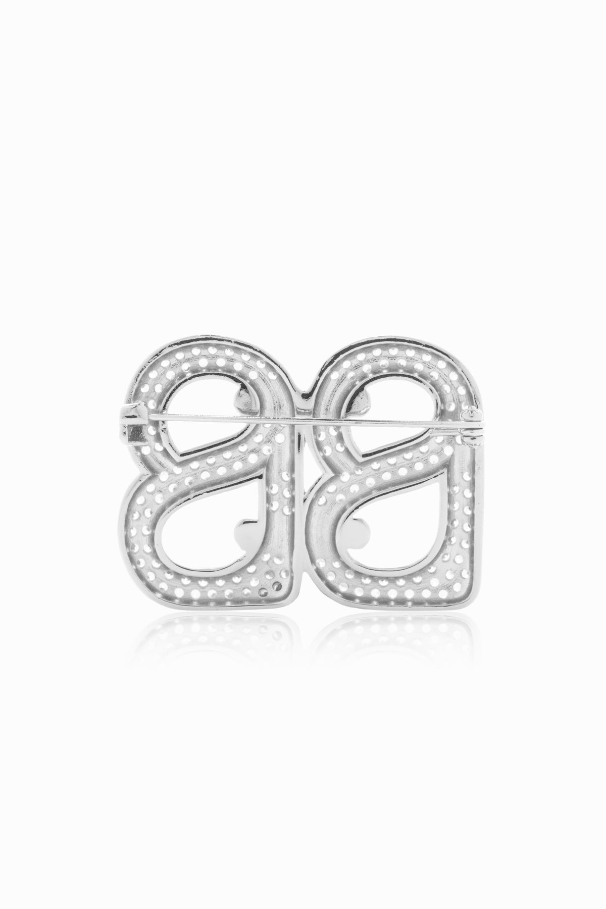 Deux Crystal Brooch - Silver