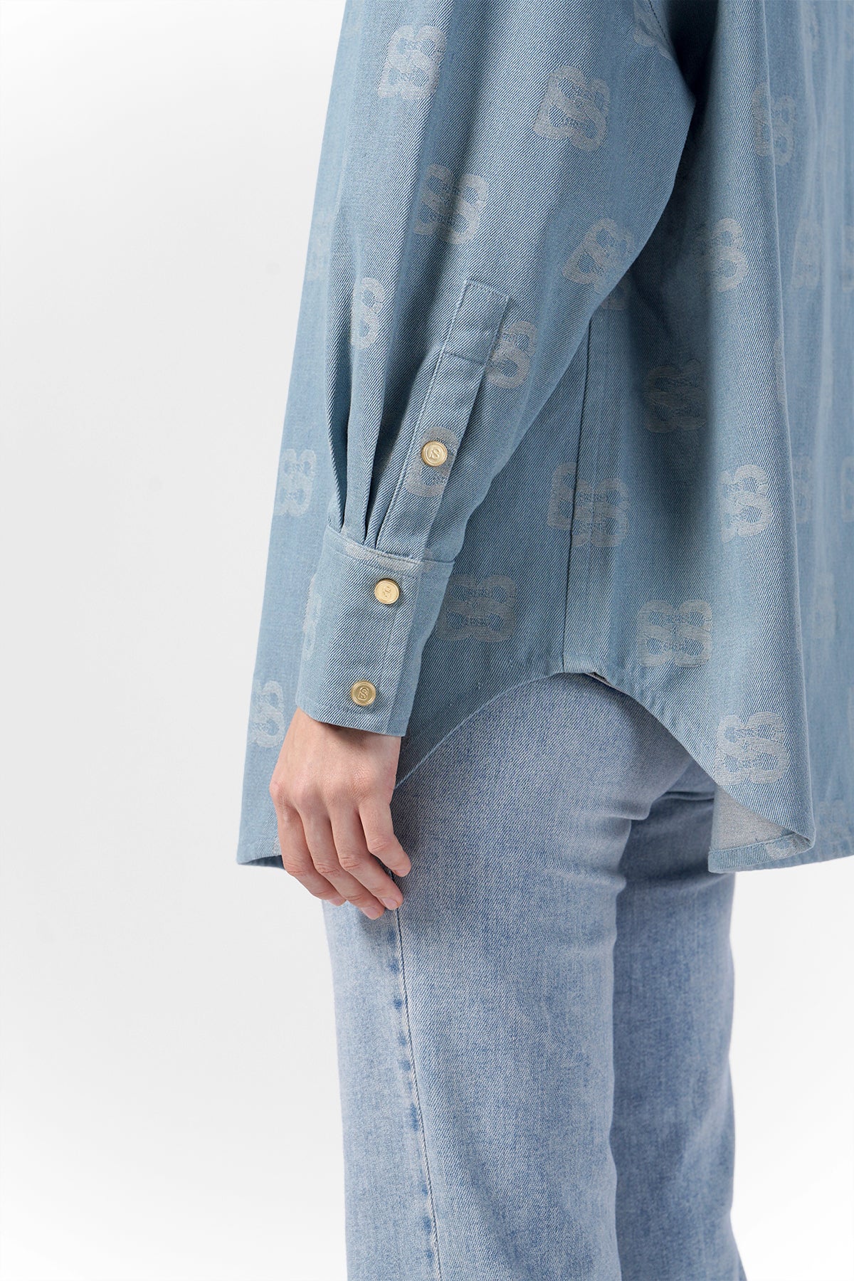 Deux Oversized Denim Shirt - Blue