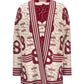 Deux Reversible Cardigan - Ivory/Maroon