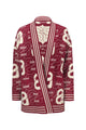 Deux Reversible Cardigan - Ivory/Maroon