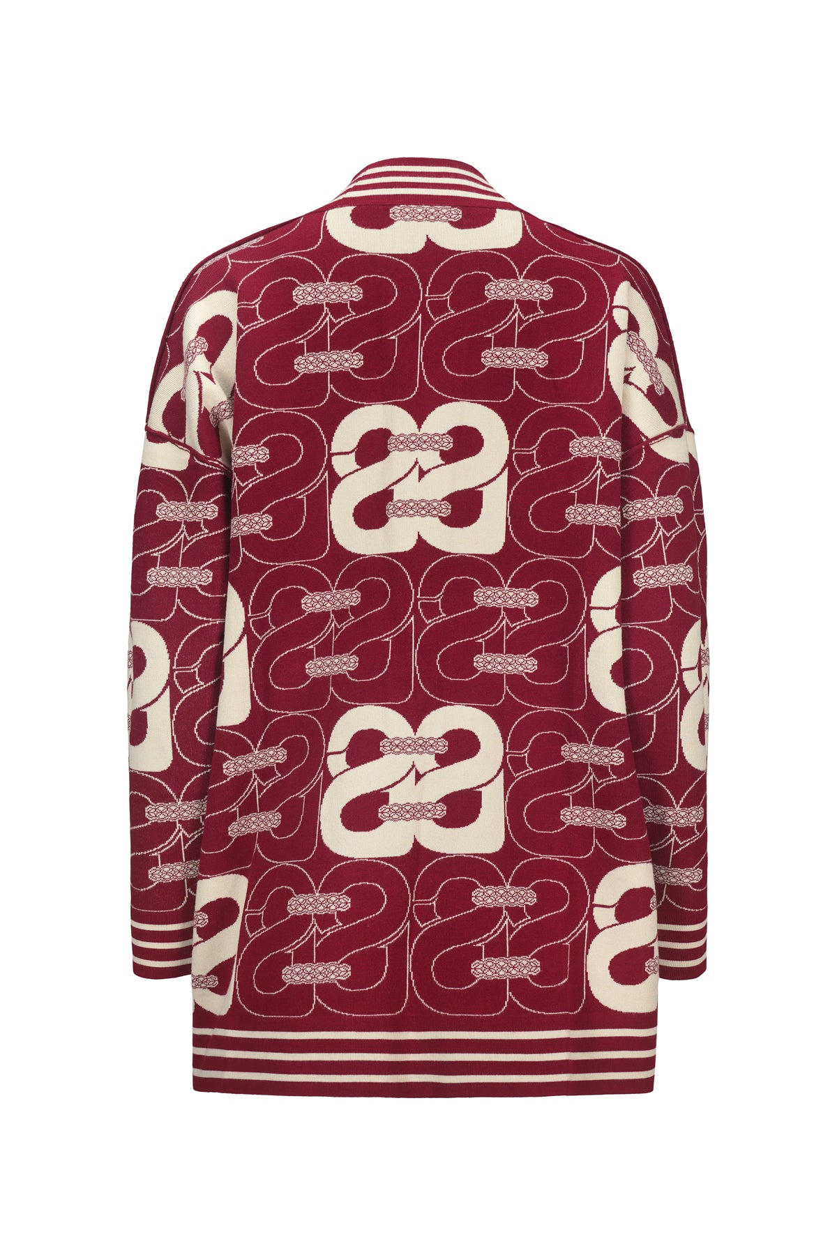 Deux Reversible Cardigan - Ivory/Maroon