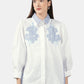 Dyxie Embroidery Shirt - Light Blue
