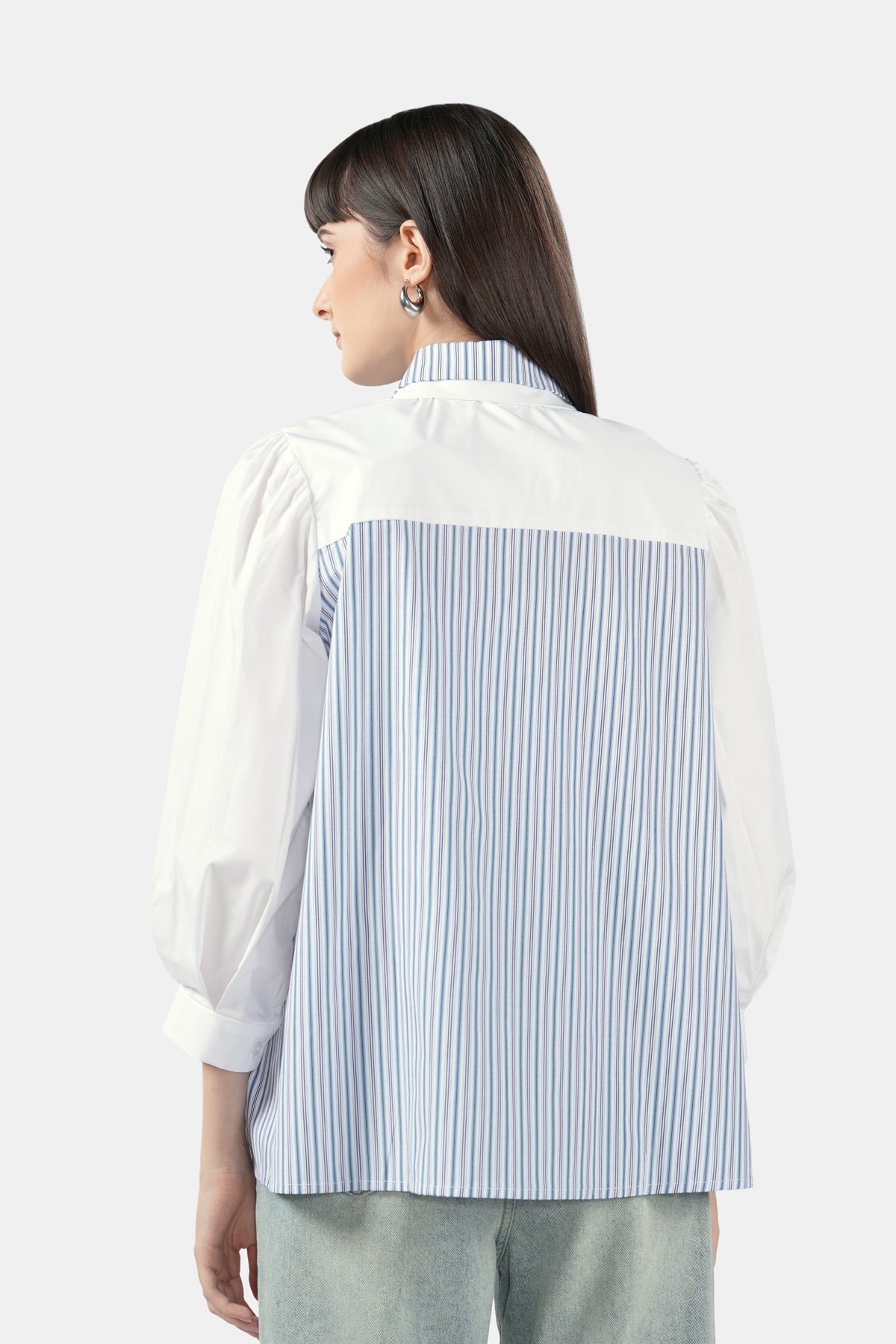 Dyxie Embroidery Shirt - Light Blue