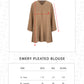 Emery Pleated Blouse - Almond