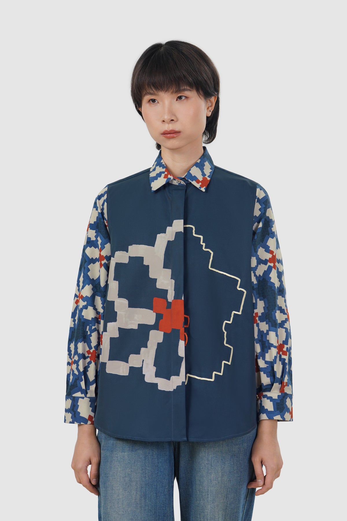 Eclora Embroidery Shirt - Aconitum