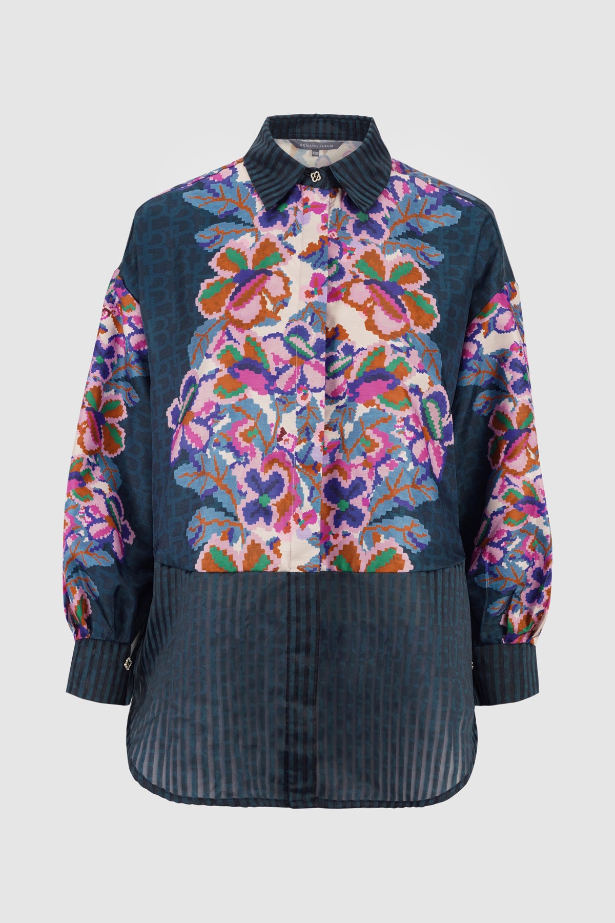 Eclora Mix Fabric Shirt - Aconitum