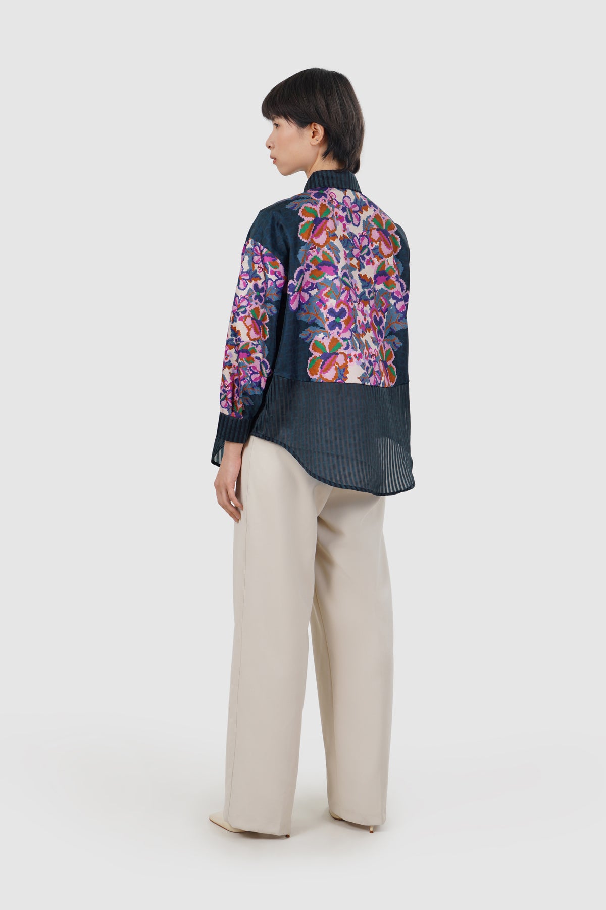 Eclora Mix Fabric Shirt - Aconitum