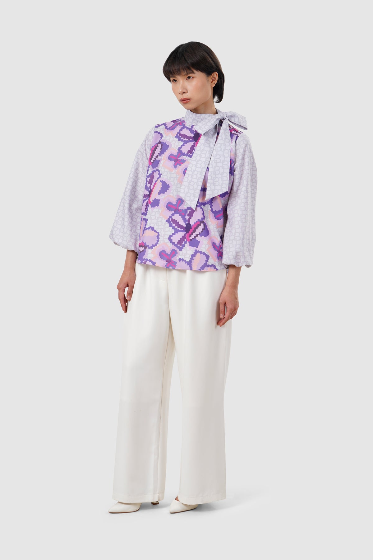 Eclora Tie Blouse - Lavender