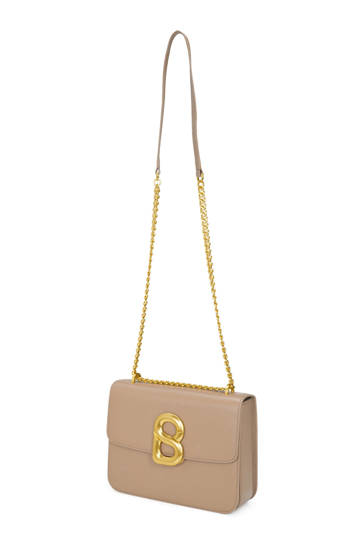 Audrey Chain Leather Bag Medium - Ecru