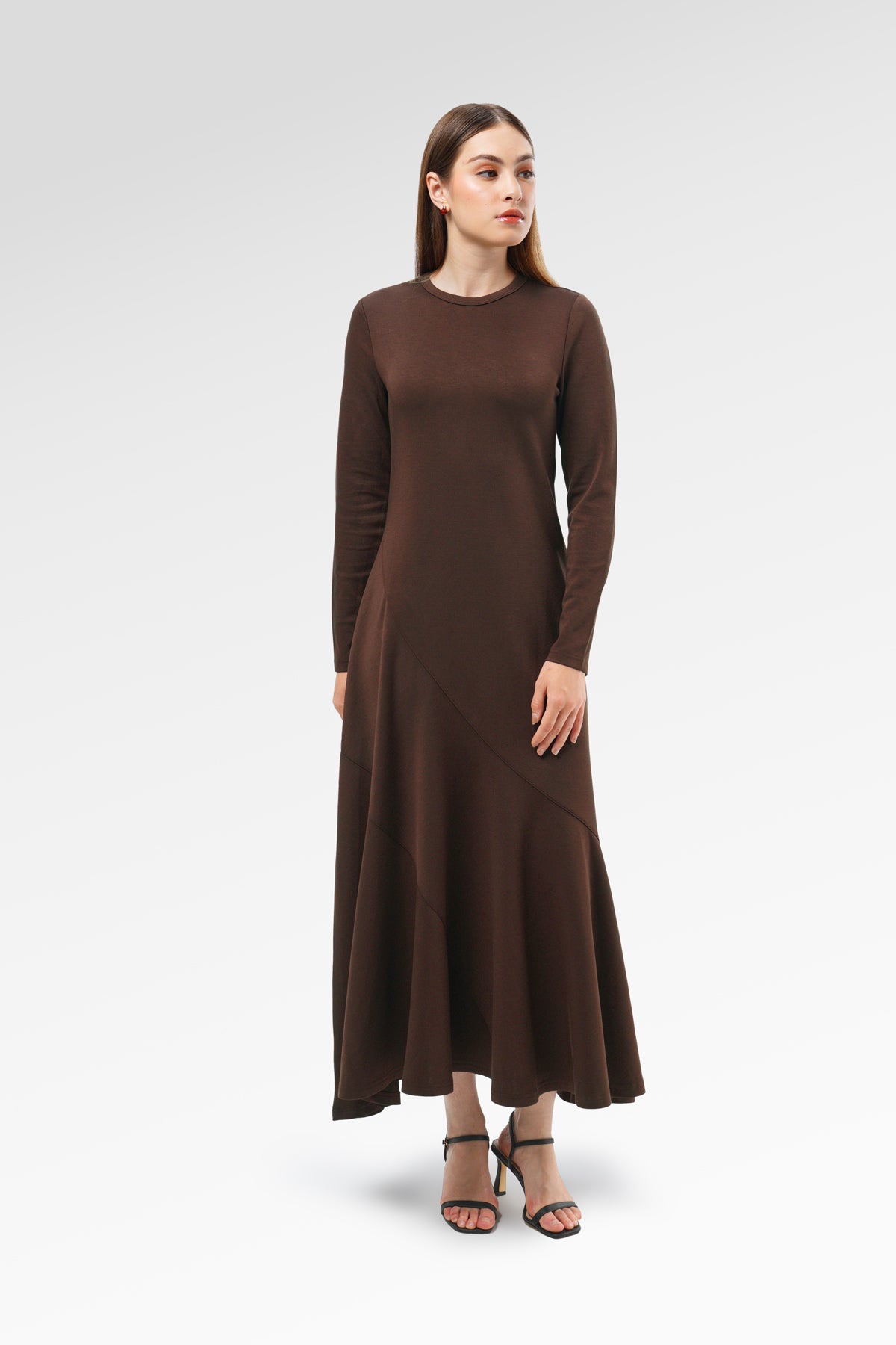 Elliana Flowy Dress - Brown