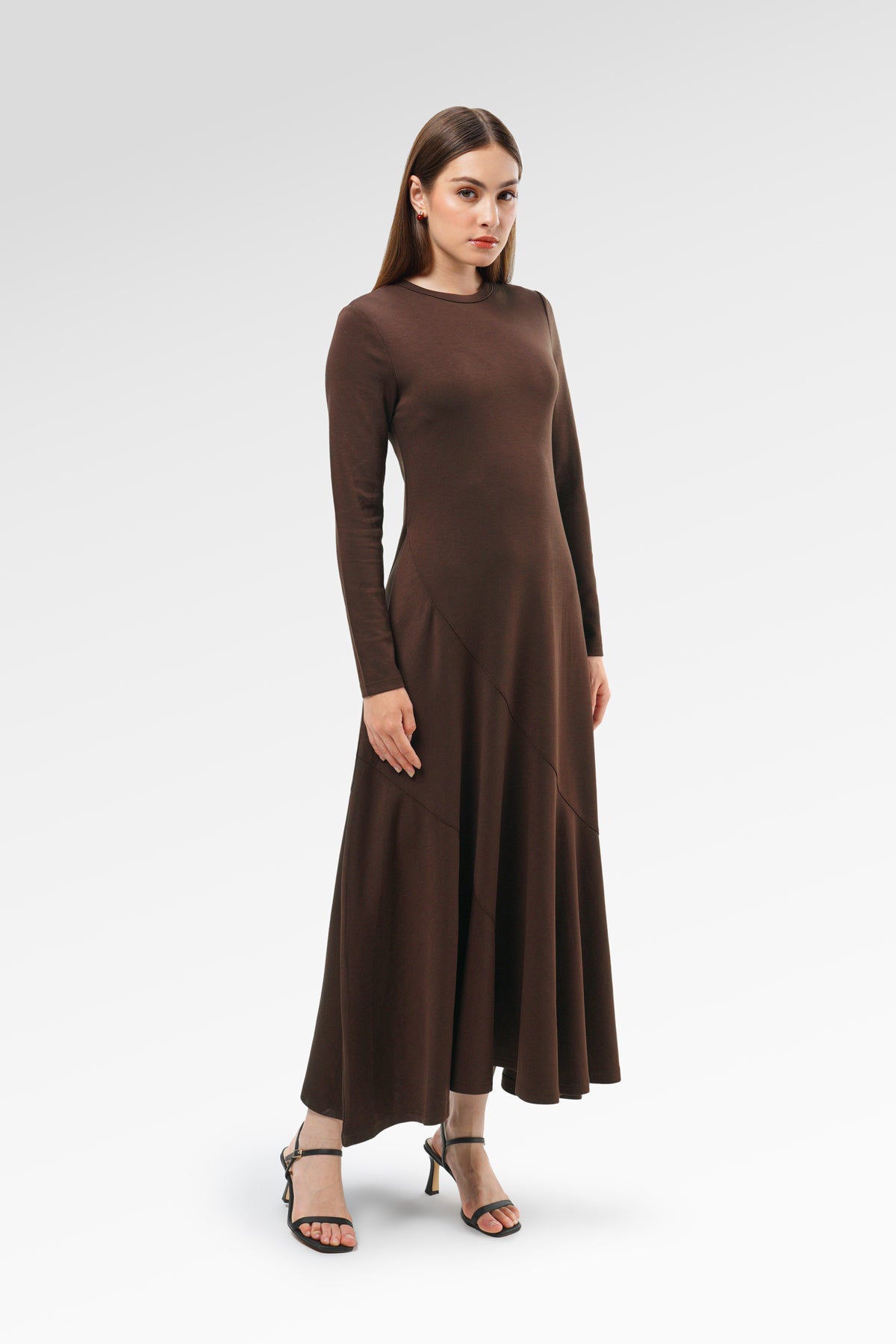 Elliana Flowy Dress - Brown