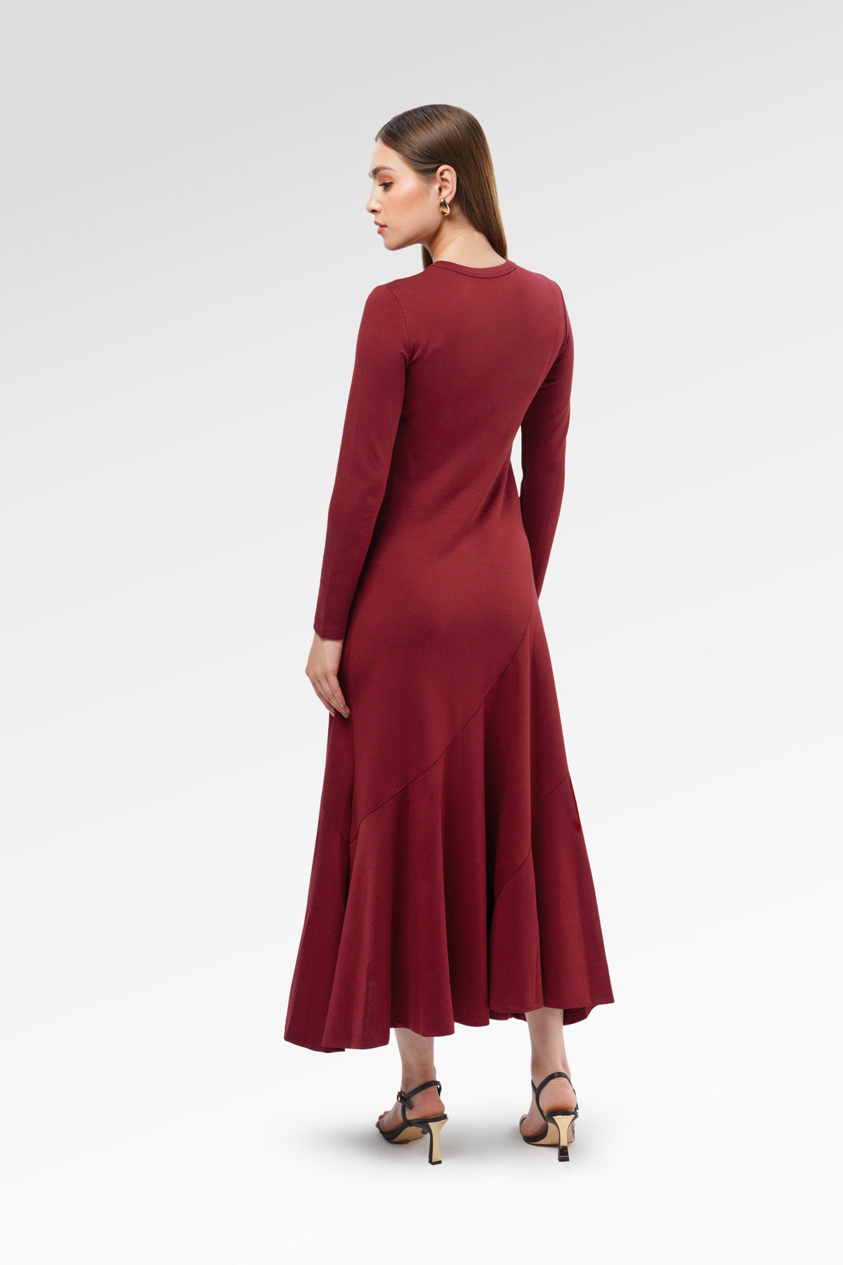 Elliana Flowy Dress - Maroon