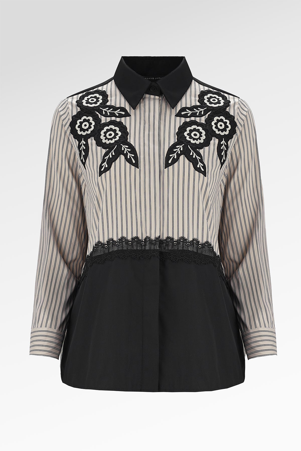 Elvara Embroidery Shirt - Mocha Noir