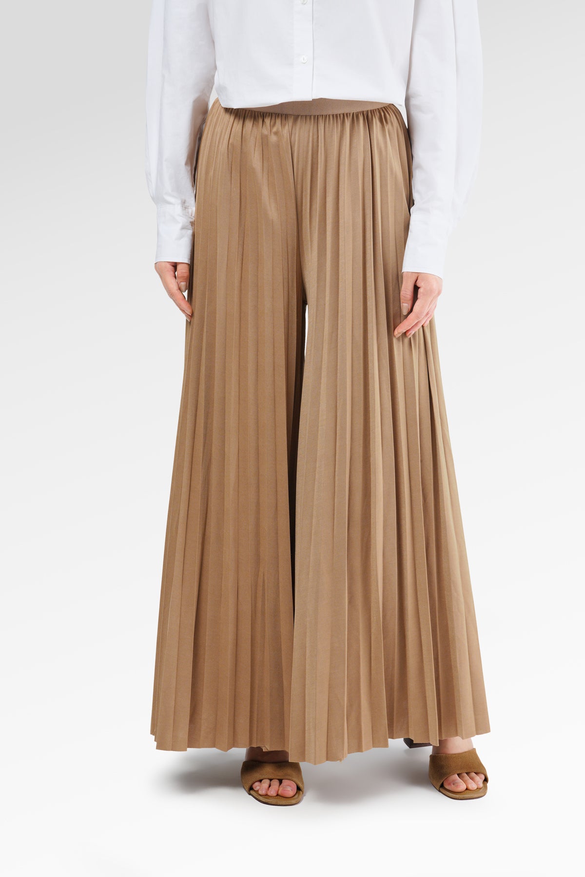 Emery Pleated Pants - Almond