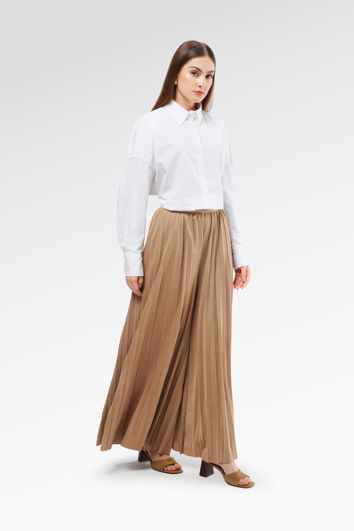 Emery Pleated Pants - Almond