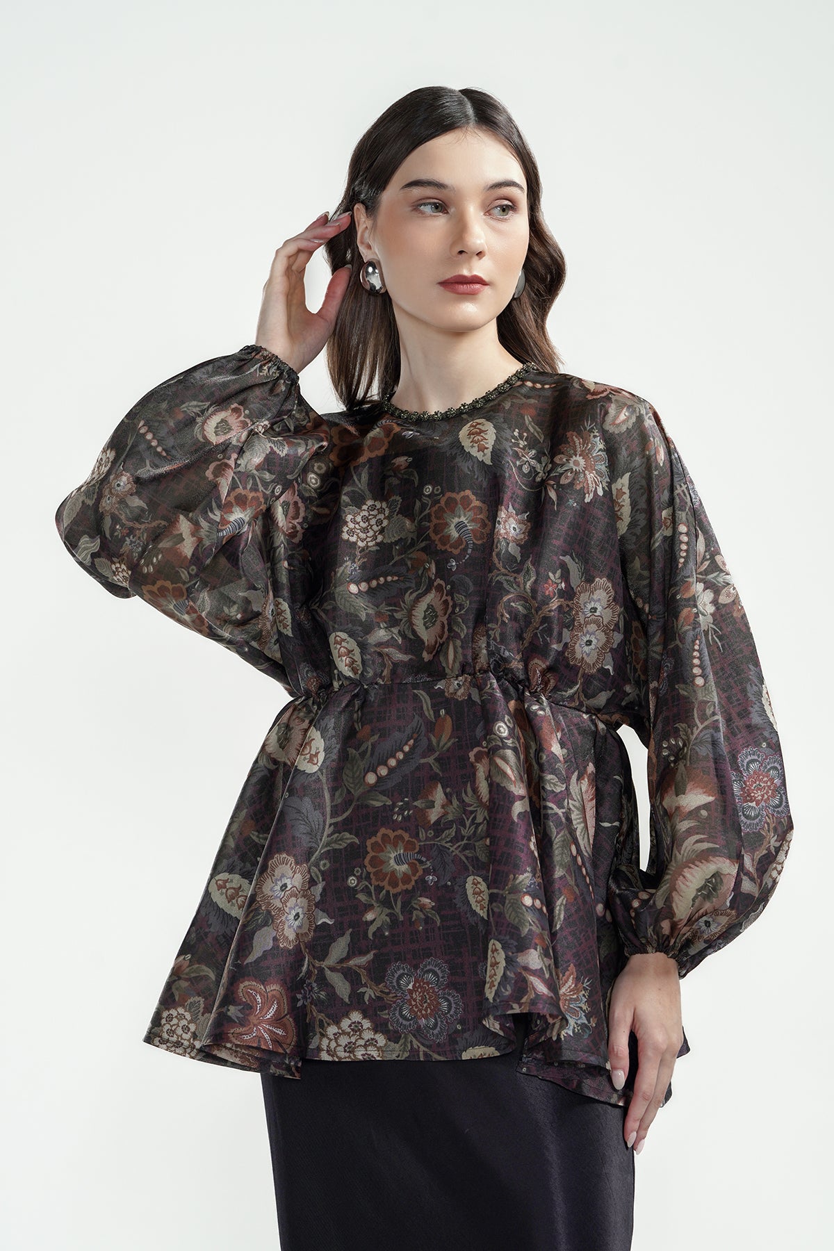 Festive Finesse Blouse - Black