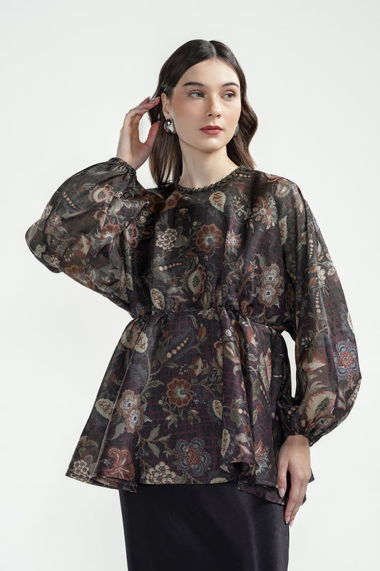 Festive Finesse Blouse - Black