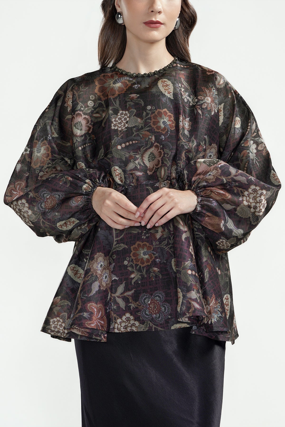 Festive Finesse Blouse - Black