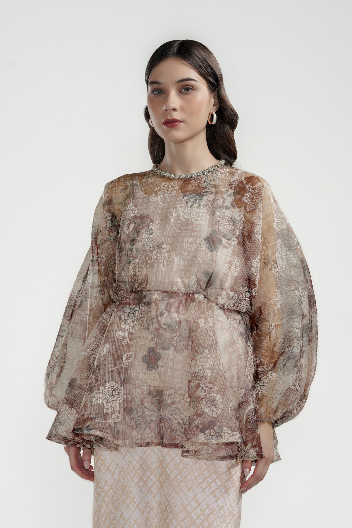 Festive Finesse Blouse - Maple