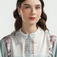 Festive Finesse Lace Collar Shirt - Mint