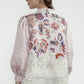 Festive Finesse Mix Lace Blouse - Blush