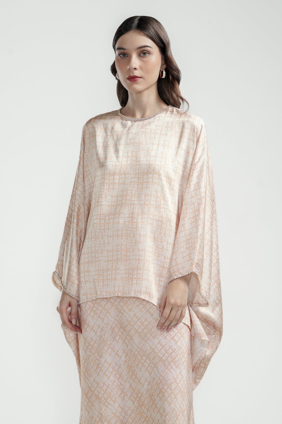 Festive Finesse Oversize Blouse - Maple