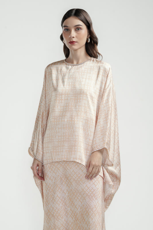 Festive Finesse Oversize Blouse - Maple