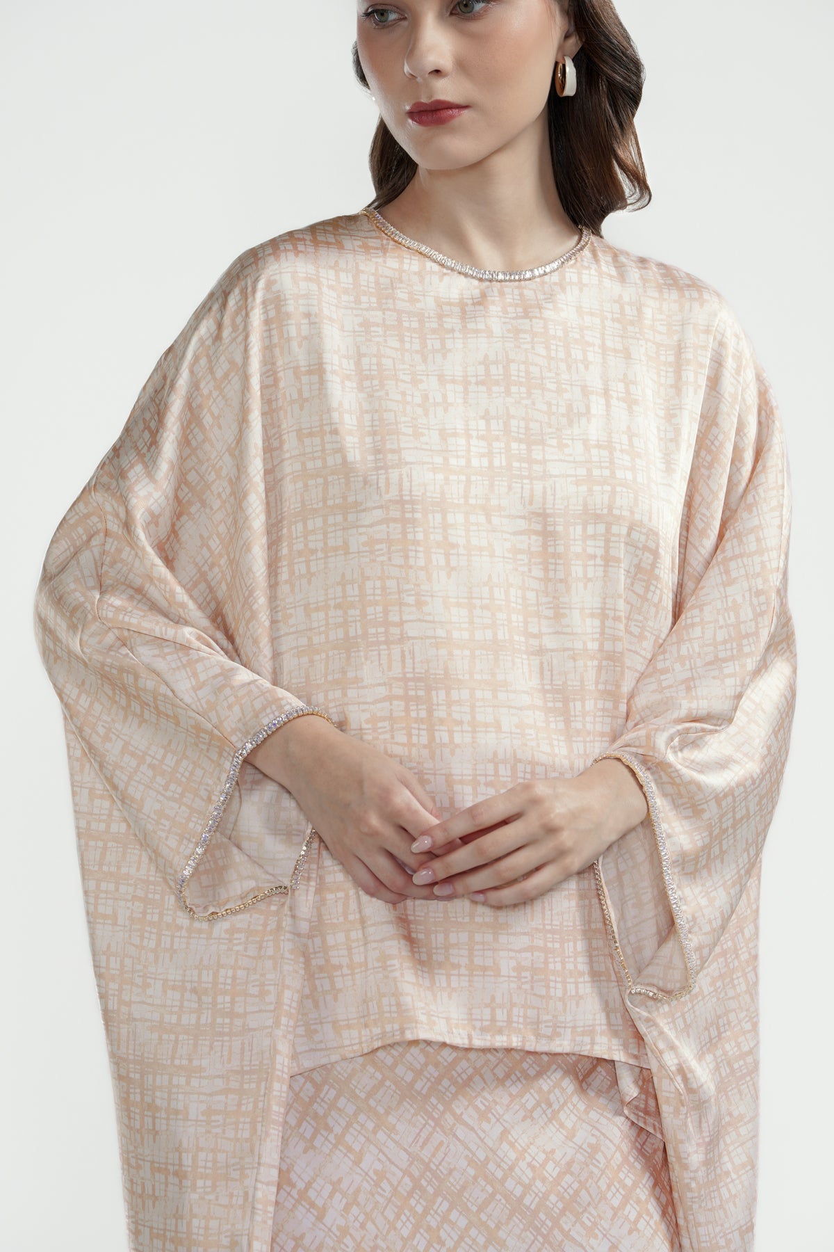 Festive Finesse Oversize Blouse - Maple