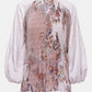 Festive Finesse Pleated Blouse - Blush