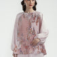 Festive Finesse Pleated Blouse - Blush