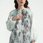 Festive Finesse Pleated Blouse - Mint