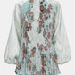 Festive Finesse Pleated Blouse - Mint