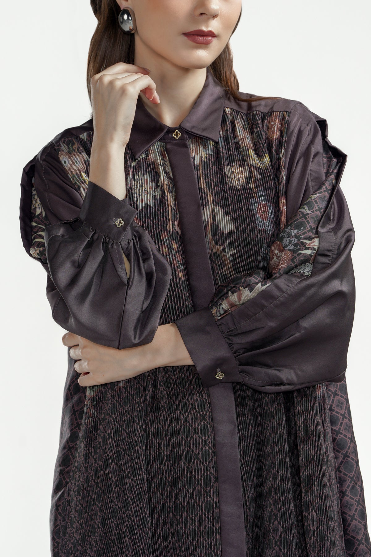 Festive Finesse Pleated Dress - Black