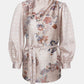 Festive Finesse Satin Blouse - Maple
