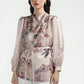 Festive Finesse Satin Blouse - Maple