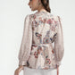 Festive Finesse Satin Blouse - Maple